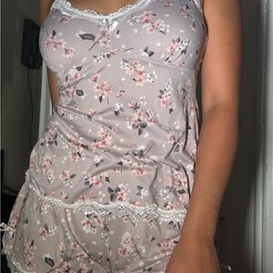 Marilyn Monroe Floral Lace Trim Sleepwear Set